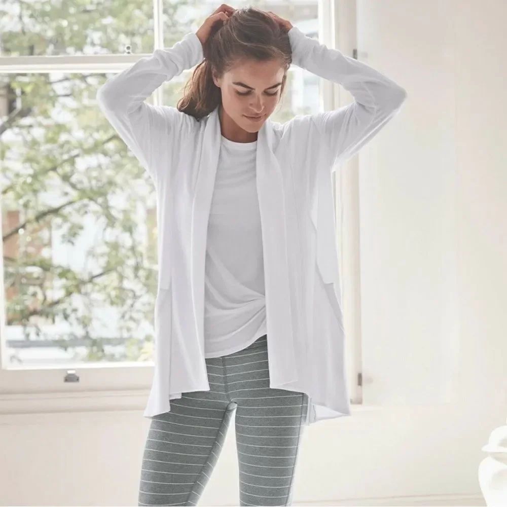 Athleta Pranayama Restore Wrap Pocket Cardigan - White